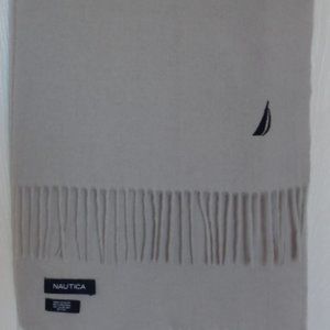 100% Lambswool Plain Scarf by Nautica - Light Gray